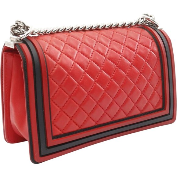 (S6) Chanel Shoulder Bag Red Lambskin - Picture 2 of 13